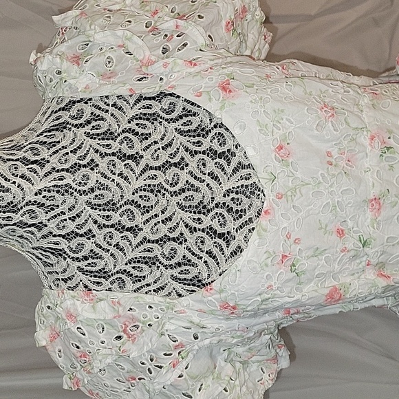 LoveShackFancy White and Pink Floral Maxi Dress - Picture 4 of 9